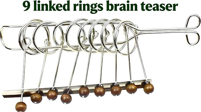 MAGIKON Traditional Brain Teaser, Classical Metal Chinese 9 Rings Puzzle | Metal - Image 4