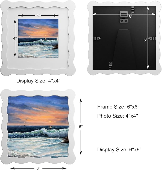 6x6 Wavy Picture Frame With Mat - Image 3