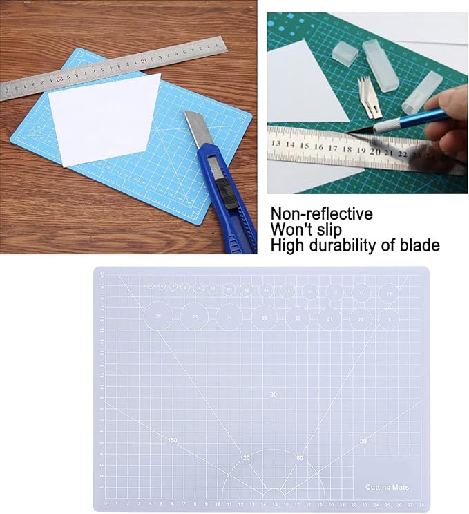 Translucent Cutting Mat, See Through Self Healing Cutting Mat, Non Slip Gridded - Image 4