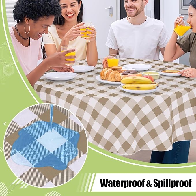 Smiry Plastic Table Cloth, Waterproof Vinyl Tablecloth - Image 2