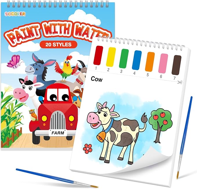 SOCOLER Paint with Water Coloring Books by SOCOLER