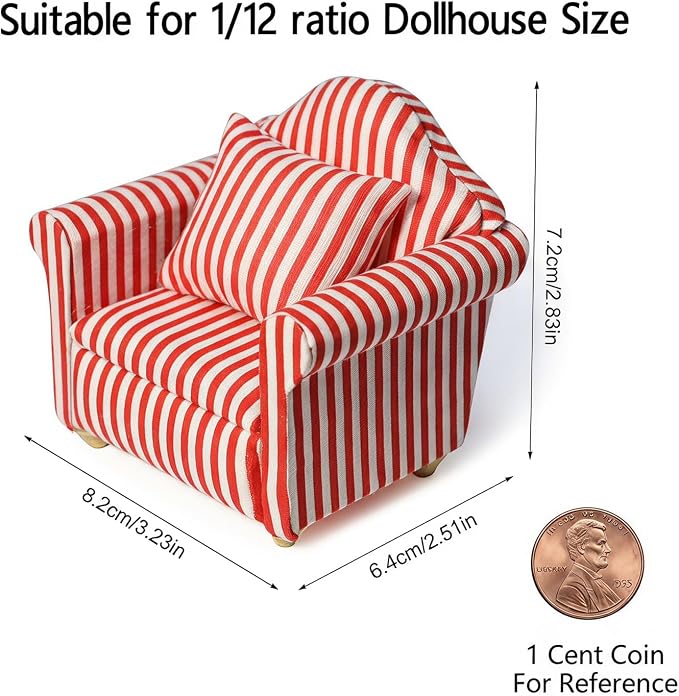 Cutemini Dollhouse Furniture 1/12 Miniature Couch - Image 5