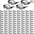 WFEANG Clear Safety Glasses 100 Pair Protective Eyewear for Men Women, ANSI Z87.1 Scratch & Impact Resistant Eye Protection for Work, Lab, Construction (Grey-100pack)