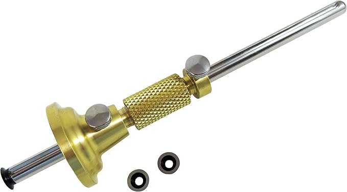 Taytools 464763 Solid Brass Wheel Woodworking Precision Marking Cutting Gauge with 2 Extra Cutters Micro Adjust Head