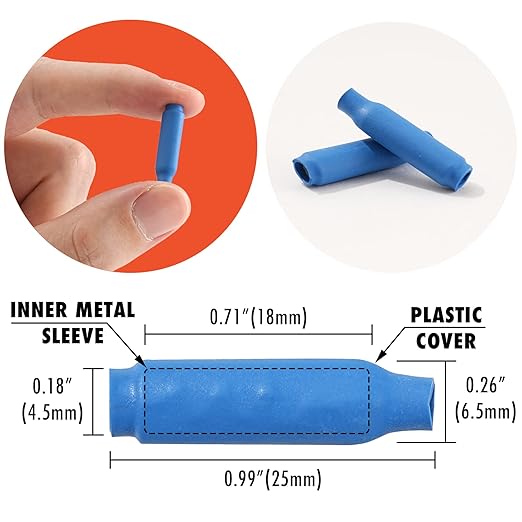 1000 pcs Waterproof Wire B Connectors AWG 22–26 Gauge Splice Terminals for Low Voltage DC Wiring Outdoor Gel-Filled Waterproof (Blue) and Indoor Dry Butt Non-Gel (White) for Security, Alarm