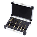 Step Drill Bit Set 5PCS, Step Drill Bit for Metal Plastic Aluminum Iron Stainless Steel Wood, High Speed Steel Titanium Coated Cone Drill Bits