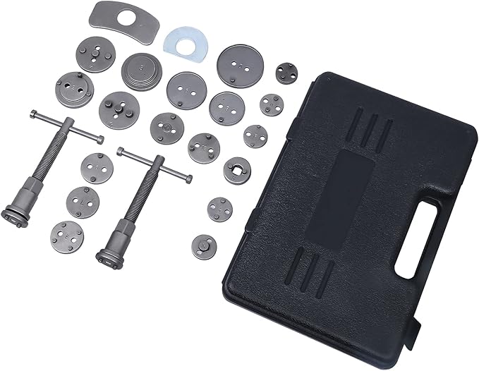 22PCS Disc Brake Caliper Wind Back Tool Kit, Car Brake Piston Compressor and Wind Back Tool Set for Brake Pad Replacement