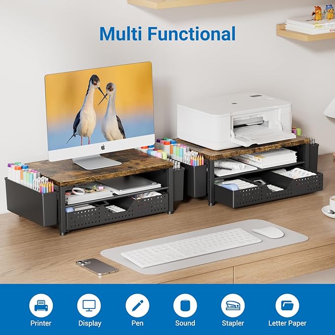 OPNICE Desk Organizers and Accessories, Computer Monitor Stand Riser - Image 3