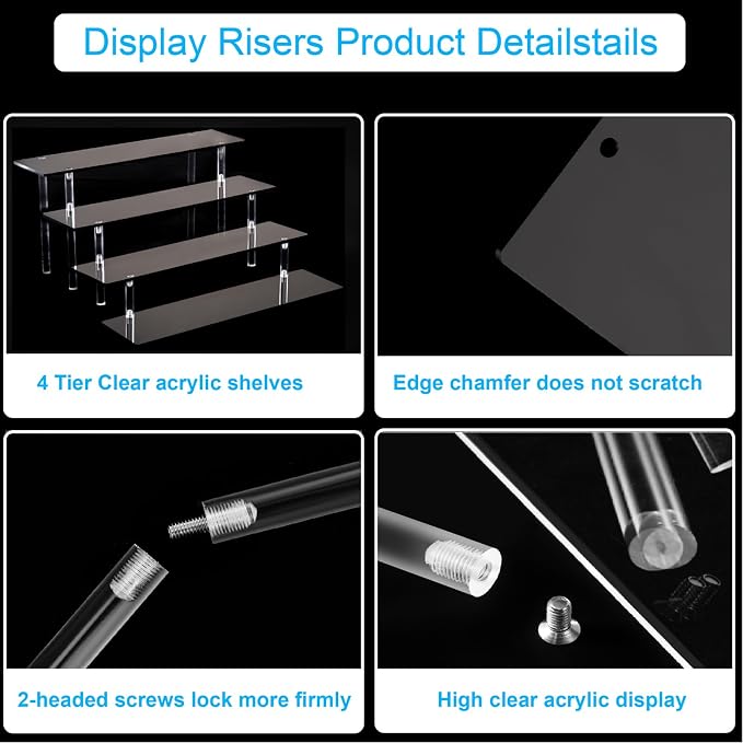 HENABLE 4 Tier Perfume Organizer Stand, Acrylic Risers Display Stands, Display - Image 4