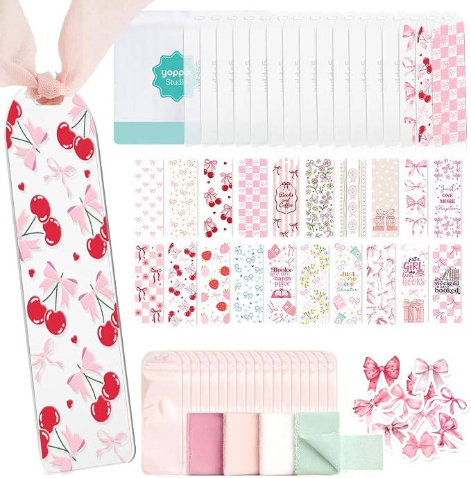 YOPPIX 6x2” Acrylic Bookmark Blanks- 20 Set Bookmark Making Kit by yoppix