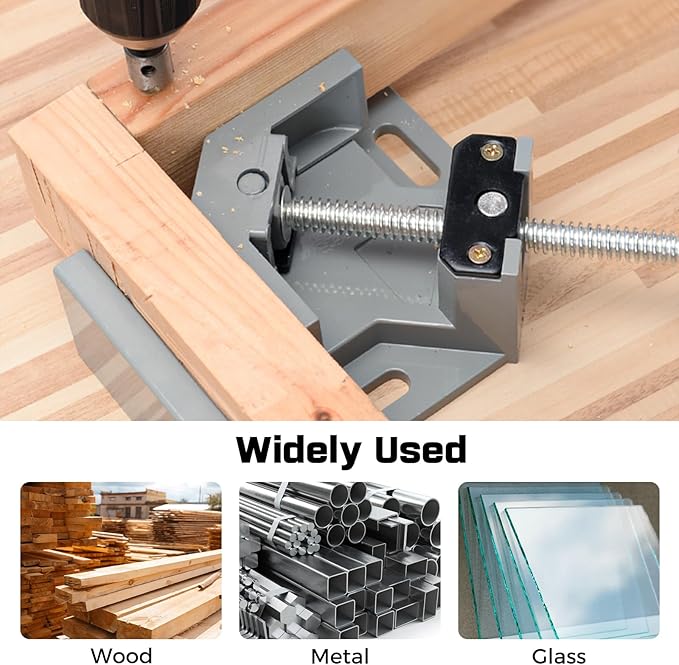 Corner Clamp, 4pcs 90 Degree Right Angle Clamp with Adjustable Aluminum Alloy Swing Jaw, Single Handle Clamps for Woodworking Tools Photo Framing, Present for Men Dad 11.1 Inch