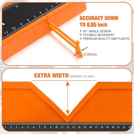 VARSK Contour Gauge Tool with Lock 5+10 Inch - Measuring Scribe Profile Tool, Birthday Gifts for Men Dad Him, Cool Gadgets Tools for Men DIY Handyman, Woodworking Tools for Measuring Flooring