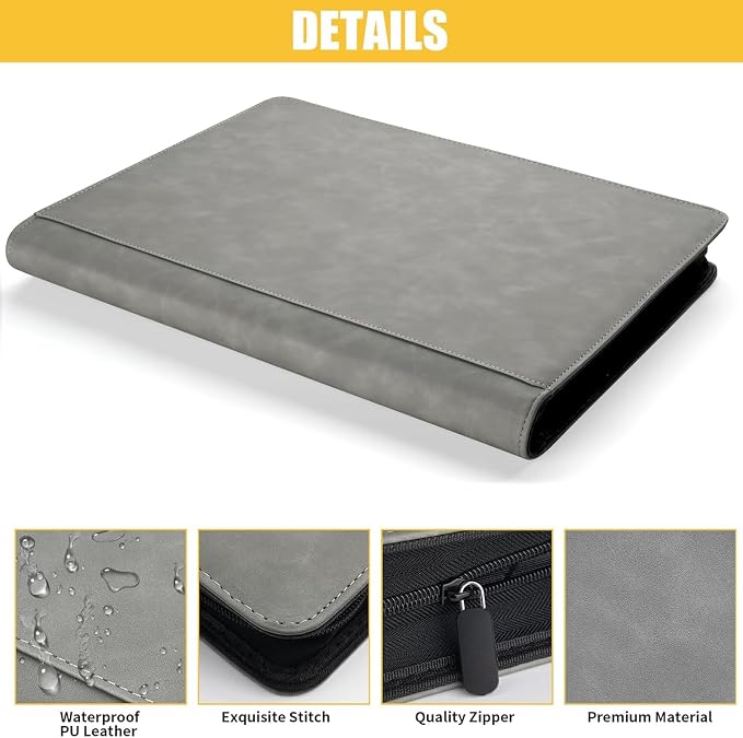 16 Pocket Ringless Side Loading Trading Card Binder, 1024 Cards PU Fixed Page - Image 4