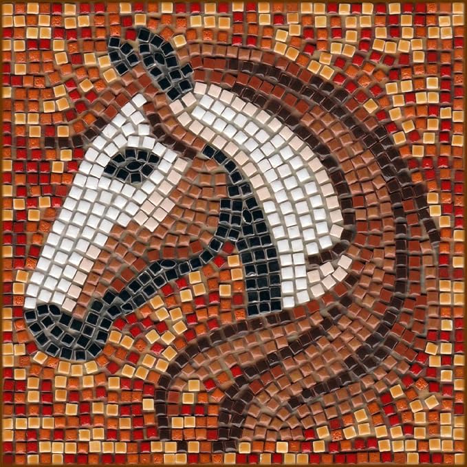 Adult Mosaic Art Kit: Craft Projects to Keep You Busy, Square 7inch Autumn Horse by ALEA+Mosaic