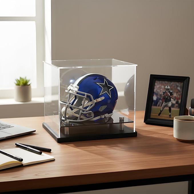 Mini Helmet Display Case, Self-Assembly Clear Acrylic Football Mini Helmet - Image 2