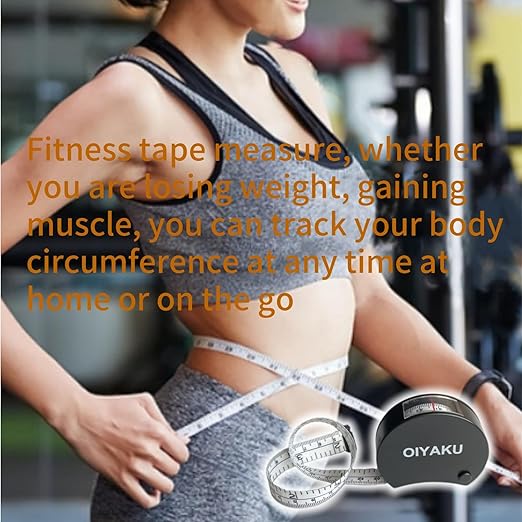 Dual Scale Tape Measure for Cloth Tailoring and Body Measurement 60 Inch/150cm Retractable Soft Tape with Lock Button and Window Reading Weight Loss Fitness Medical Nursing Craft Cloth Tools
