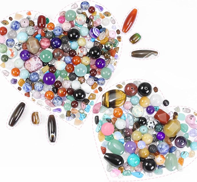 Mixed Natural Stone Beads for Jewelry Making, Colorful Real Stone Beading - Image 4