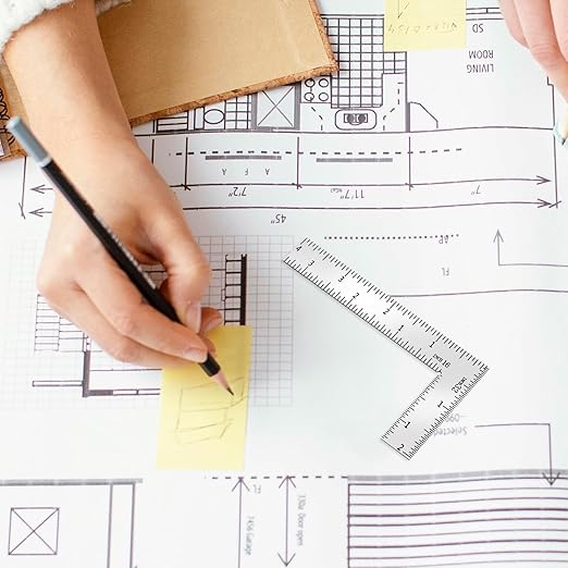 Mini L Shaped Ruler Measuring Tool 2 inch by 4 inch Square Framing Ruler 90 Degree Square L Rulers Framing Rulers Measuring Tools for Engineers Carpenter