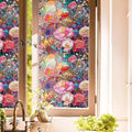 Colorful Pink Red Stained Glass Flowers Blue Purple Wildflowers Window Films by Unknown