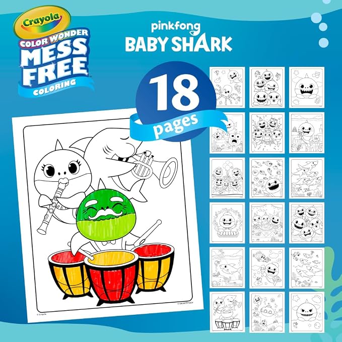 Crayola Baby Shark Color Wonder Pages, Mess Free Coloring - Image 4