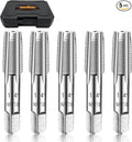 5-Piece NPT Pipe Tap Set, Precision Carbon Steel NPT Tap Thread Cutting Brill Bits Set for Clean Accurate Threads, 1/4" NPT Tap, Perfect for Plumbers Mechanics DIYers, with Durable Plastic Case.