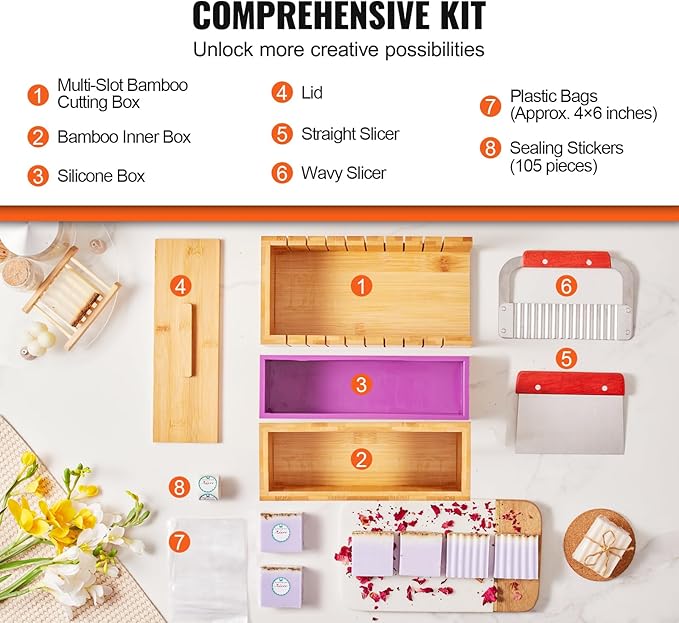 VEVOR Soap Making Kit, Bamboo Cutting Box and Inner Box - Image 3