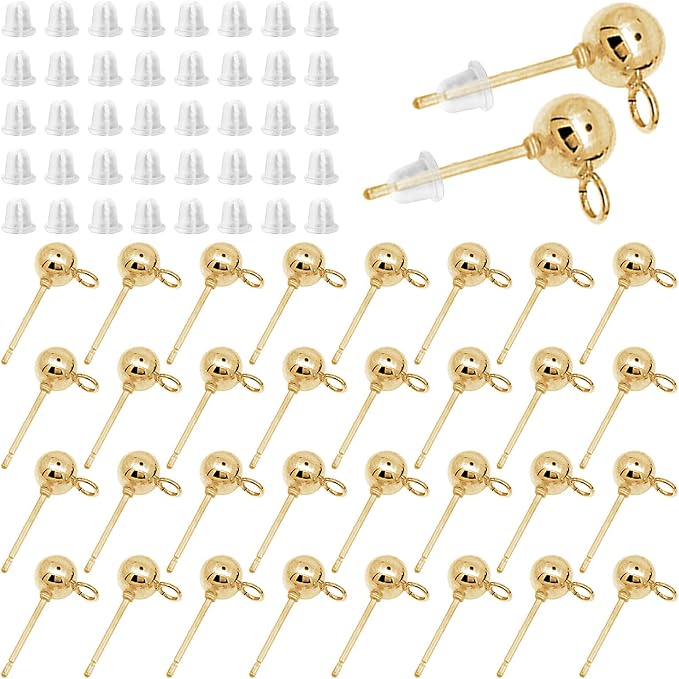 320Pcs Ball Post Earring Studs Set by Oubaka