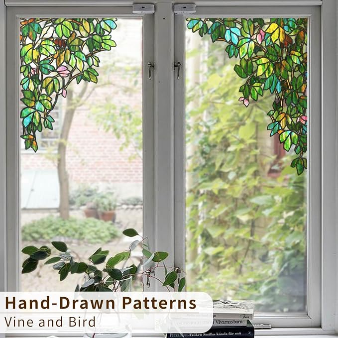 Original Hand Drawn Stained Glass Window Hanging Cling - Image 4