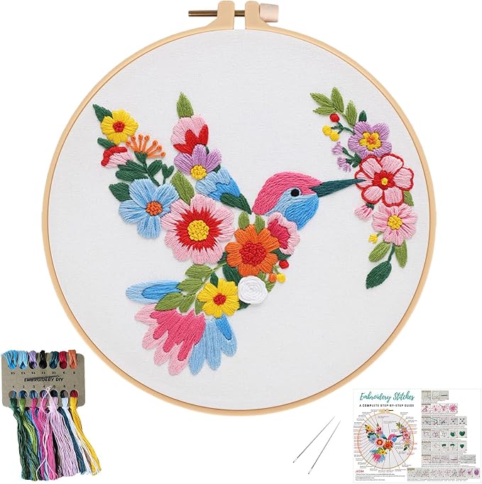 Nuberlic Bird Flower Embroidery Kit by Nuberlic
