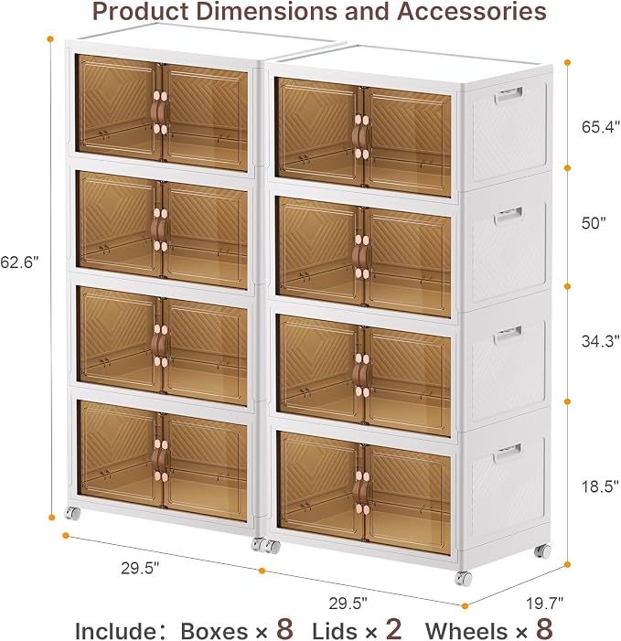 UAMFURI Stackable Storage Bins, 1440QT Collapsible Drawers - Image 2