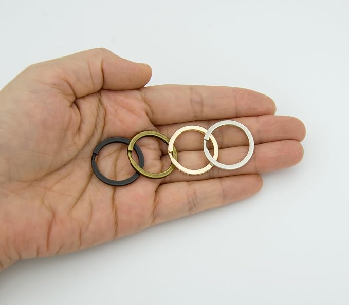 20 Pack Key Ring Keychain 1 Inch Diameter Metal Flat Split Key Chains Rings Mix - Image 3