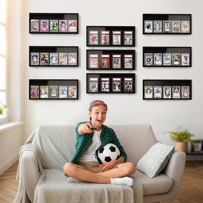 Emfogo Card Display Case, 3 Pack Trading Card Display Frame Wall Mount - Image 8