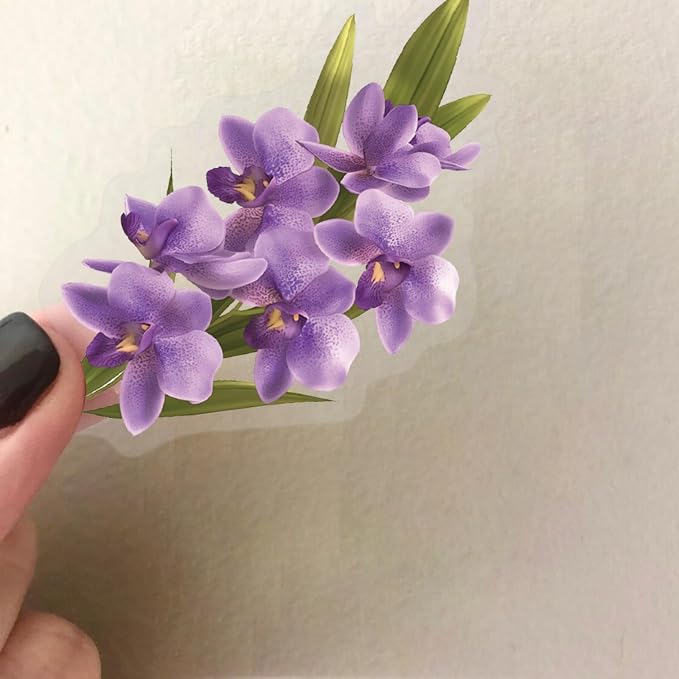 50 Pcs Clear PET Orchid Stickers - Image 6