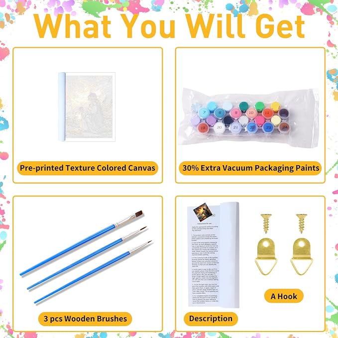 Paint by Numbers Kit for Adults, Jesus Paint by Numbers Kit for Adults Beginners - Image 4