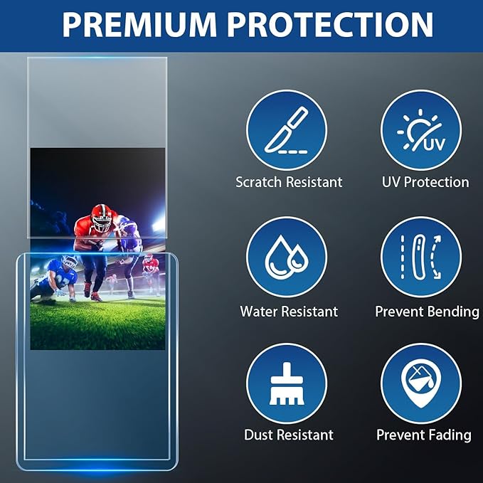 1000 Hard Plastic Card Sleeves, Premium Baseball Card Protectors, Sports Game - Image 2