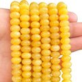 Songxi 5x8mm Natural Yellow Colored Jade Stone Rondelle Beads, Gemstone by SongXi