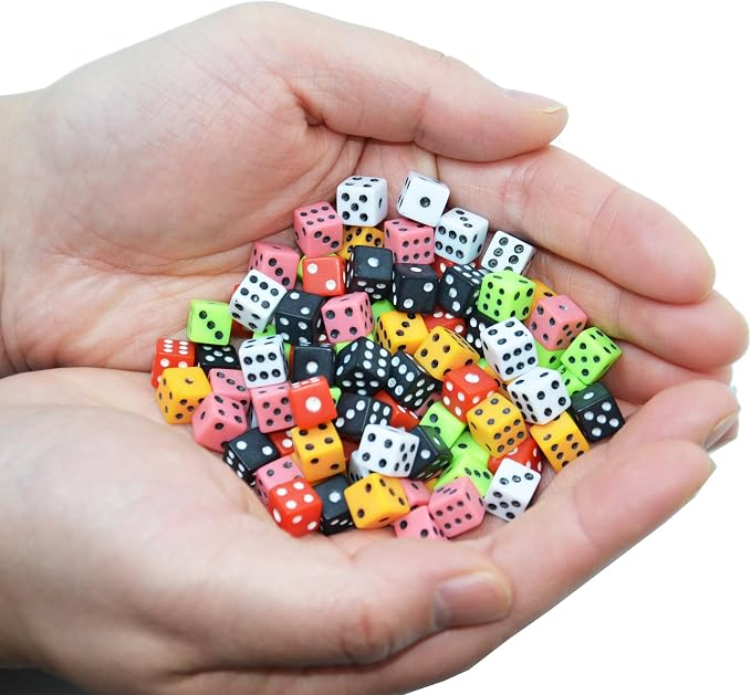 SmartDealsPro 100 Assorted D6 Mini Tiny Dice Game Dot Square Dice by SmartDealsPro