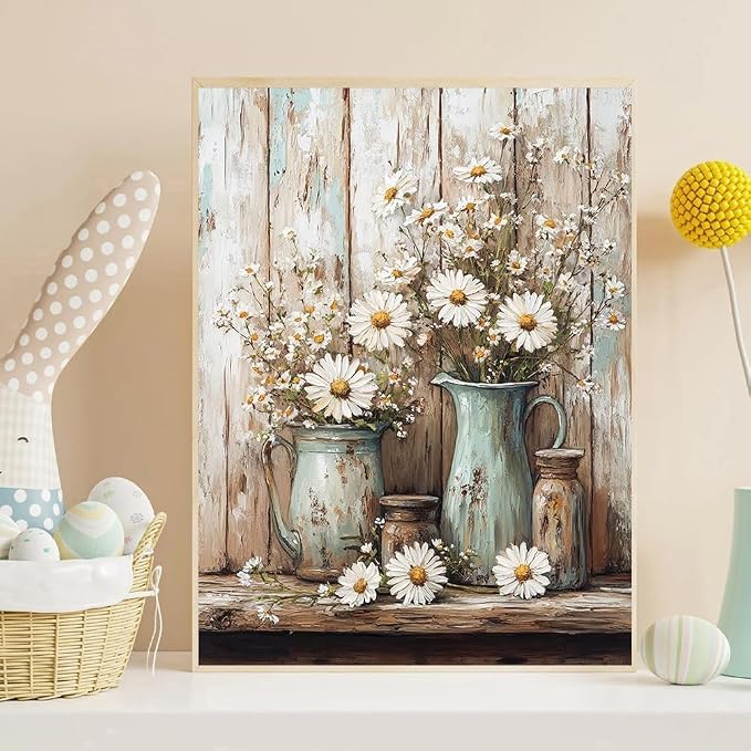 WUDWL Diamond Art Kits for Adults Beginner, DIY Rustic Daisy Diamond Painting - Image 8