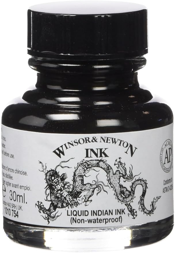 Winsor & Newton Drawing Ink, 30ml Bottle, Liquid Indian by WinsorNewton
