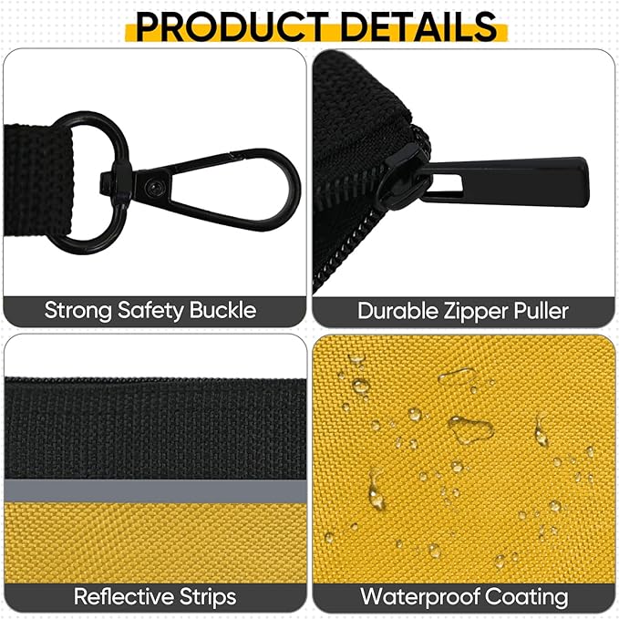 TICONN Tool Pouches with Zipper, 1680D Oxford Small Tool Bags, Waterproof Utility Bag Zipper Pouch for Tool Organizers and Storage (9 Pack Large)