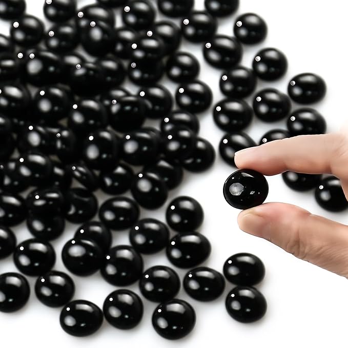 CYS EXCEL Black Glass Gemstone Beads Vase Fillers Flat Marble Beads Multiple - Image 4
