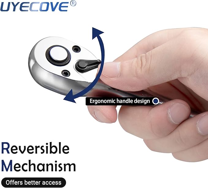 1/2-Inch Drive Ratchet Wrench, 1/2 Ratchet Wrench Long Handle, Socket Wrench, 72-Tooth Quick-release Reversible Cr-Mo Head, Chrome Steel Made - 20''51cm