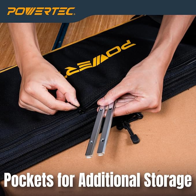 POWERTEC 71411 60" Track Saw Guide Rail Bag for Festool, Makita, and DEWALT, W/Dual-Sided Padding for Secure Rail Placement
