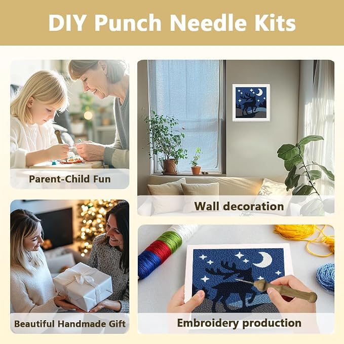 Doodlream Deer DIY Punch Needle Embroidery Kit - Image 4