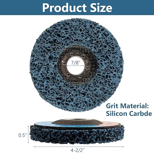 10 Pack 4-1/2" x 7/8" Strip Discs Stripping Wheel, 4.5 inch Rust Remover Discs for Angle Grinder,Clean and Remove Paint Coating Rust Welds Oxidation(Blue)