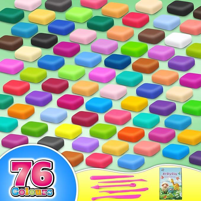 Air Dry Clay 76 Colors, Modeling Magic Clay Gift - Image 2