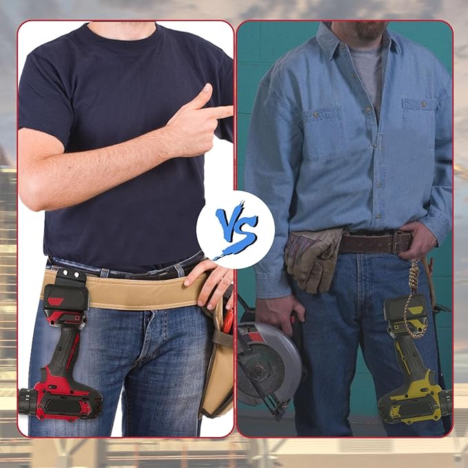 Tape Measure Holder for Belt, Tape Measure Belt Clip, Fits Up to 3" Tool Belt, Suitable for Measuring Tape Drill, Impact Driver Any Tape Holster with a Clip,Quickly Grab or Hang