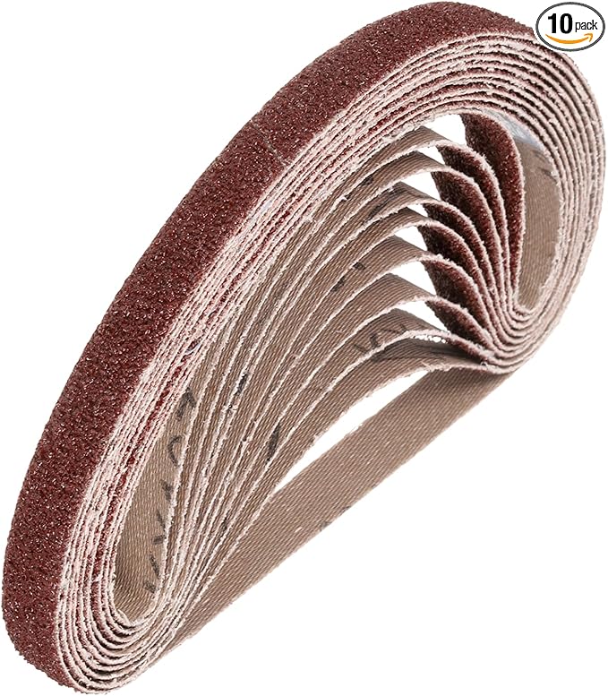 HARFINGTON 3/4 x 18 Inch Sanding Belts, 10 Pcs 36 Grit Aluminum Oxide Abrasive Belt Sander File Belt for Woodworking, Metal Polishing, Knife Sharpener