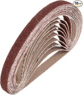 HARFINGTON 3/4 x 18 Inch Sanding Belts, 10 Pcs 36 Grit Aluminum Oxide Abrasive Belt Sander File Belt for Woodworking, Metal Polishing, Knife Sharpener