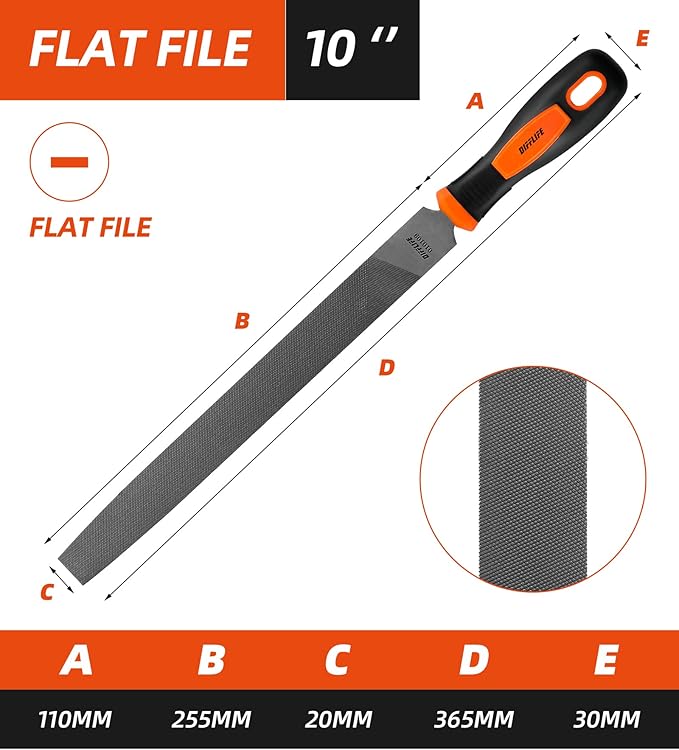 10'' Needle File Flat File Handles, Hardened Alloy Strength Steel